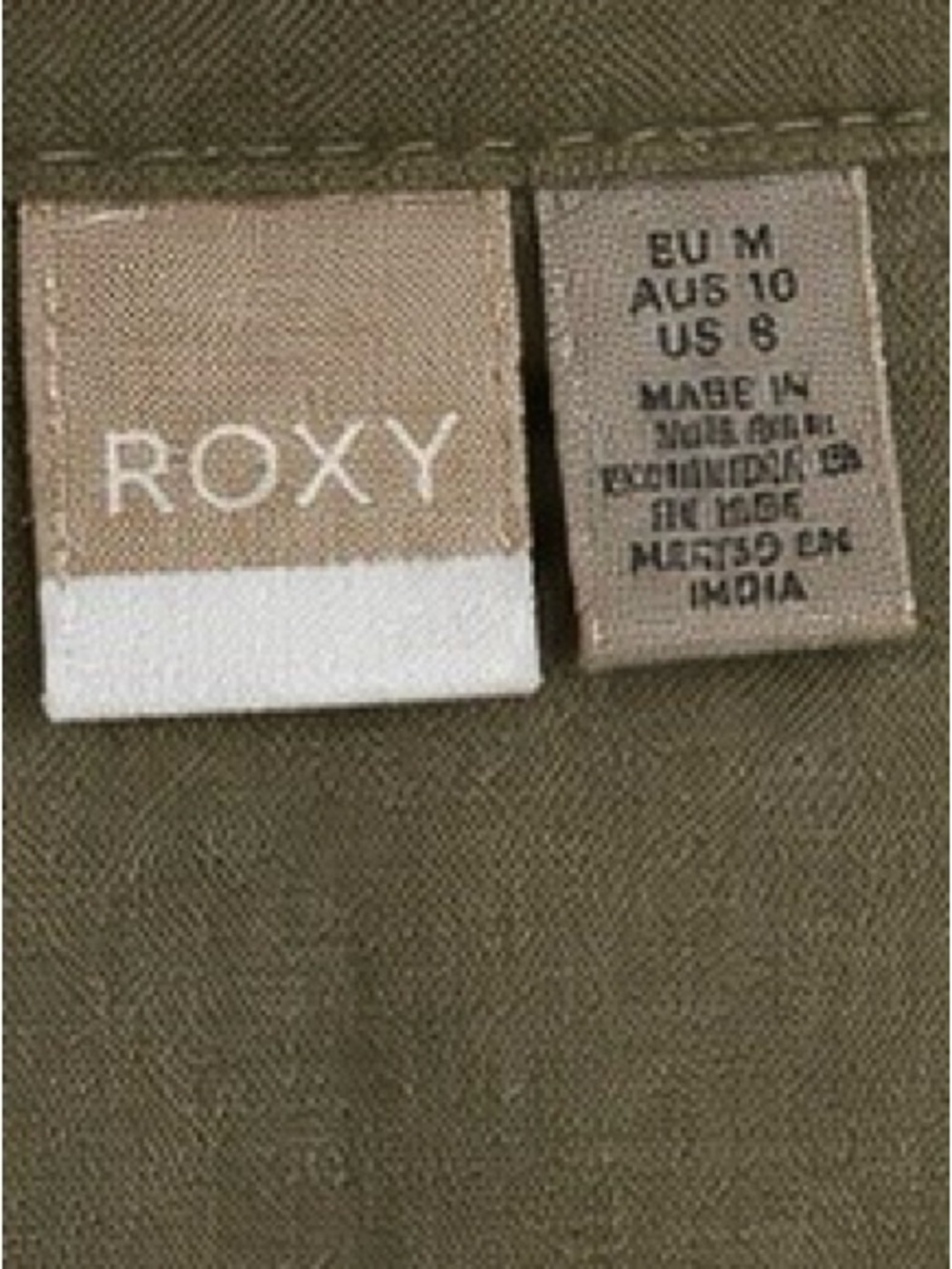 Roxy Making Waves Olive Green Utility Shirt Dress Belted Size 8 - Picture 3 of 7